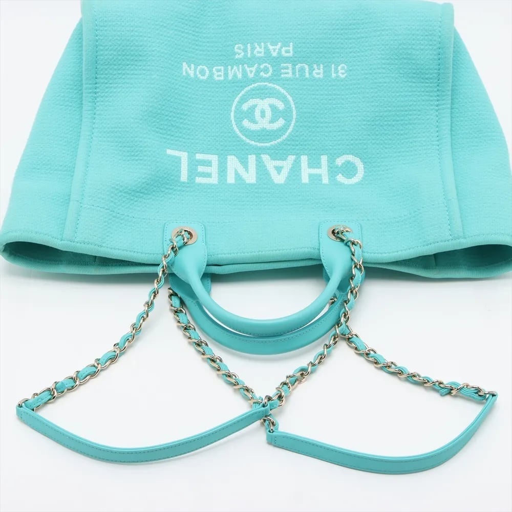 Authentic CHANEL 2025 Deauville Large Turquoise blue excellent condition - Picture 6 of 13